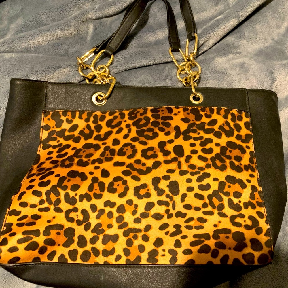 Leopard print tote